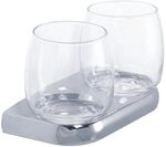 Bravat doppelter Glashalter Metasoft, chrom