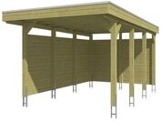 Skan Holz Carport Friesland 320x555 cm inkl. Seiten- und R&uuml;ckwand Set A gr&uuml;n