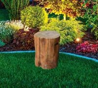 Gardenforma Sitzhocker Warren in brauner Baumstamm-Optik aus Eco-Stone braun