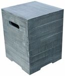 Gardenforma Abdeckung f&uuml;r Gasflaschen, Holzoptik grau Faser-Beton, f&uuml;r 5kg