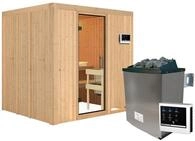Karibu Sauna Sodin mit Fronteinstieg 68 mm - 9 kW Ofen inkl. Steuerger&auml;t-Ohne