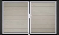 GroJa Solid Grande Tor Steingrau co-ex DIN rechts 300x180x4 cm Alu-Rahmen EV1,