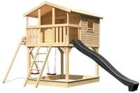 Akubi Kinderspielhaus Kinderspielger&auml;t Benjamin inkl. Wellenrutsche anthrazit...