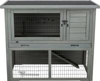 Kleintierstall mit Freilaufgehege, 116 &times; 97 &times; 63 cm, grau
