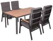 Garden Pleasure Gartenm&ouml;bel Set BARLETTA, Tisch 180 x 91 + 4 Stapelsessel, Alu