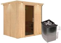 Karibu Sauna Bodin mit Fronteinstieg 68 mm-9 kW Ofen integr. Steuerung-inkl.