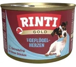 RINTI Gold 185g Dose Hundenassfutter 12 x 185 Gramm Adult Gefl&uuml;gelherzen