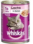 Whiskas 1+ in Gelee 400 Gramm Katzennassfutter 24 x 400 Gramm Lachs