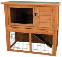 TRIXIE natura Kleintierstall mit Freilaufgehege 104x52x97cm braun