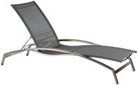 Diamond Garden Liege VENEDIG, Edelstahl / Sunproof Sling Schwarz/Silber