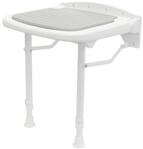 Alberts&reg; Polstersitz,h&ouml;henverstellbar,Kunststoff,wei&szlig;,m.grauen