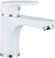 Design-Waschtischarmatur ALASKA, Chrom/Wei&szlig;