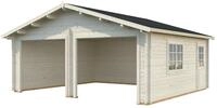 Palmako Garage Roger 28,4 m&sup2; - 44 mm - ohne Tore naturbelassen
