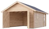 Karibu Garage Blockhausgarage 38 mm natur naturbelassen