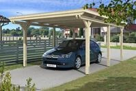 Skan Holz Emsland Flachdach Carport-404x604cm-unbehandelt Holzcarport