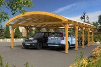 Skan Holz Franken Bogendach Doppelcarport Gr.3 635x969cm eiche hell Holzcarport