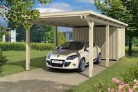 Carport Emsland 354x846cm mit Abstellraum, unbehandelt, 20mm Dachschalung mit...