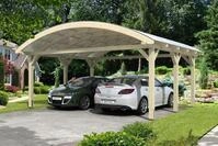 Skan Holz Franken Bogendach Doppelcarport Gr.1 635x541cm unbehandelt Holzcarport