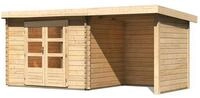 Karibu Bastrup 3 inkl. 2m Schleppdach,Seiten und R&uuml;ckwand - 28 mm-297 x 237 cm-