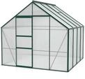 Vitavia Gew&auml;chshaus Merkur 6700 inkl. 2 Dachfenstern - 6,7 m&sup2; -dunkelgr&uuml;n-4 mm