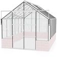 Vitavia Gew&auml;chshaus Cassandra 9900 inkl. 4 Dachfenstern - 9,9 m&sup2; -Alu-blank