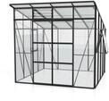 Vitavia Gew&auml;chshaus Freya 7600 inkl. 2 Seitenfenster - 7,6 m&sup2; -schwarz-3 mm