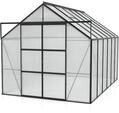 Vitavia Gew&auml;chshaus Uranus 9900 inkl. 4 Dachfenstern - 9,9 m&sup2; -schwarz-6 mm