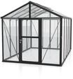 Vitavia Gew&auml;chshaus Zeus 10000 inkl. 2 Dachfenstern - 10,0 m&sup2; -schwarz-ESG 3 mm mit