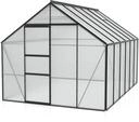 Vitavia Gew&auml;chshaus Merkur 9900 inkl. 2 Dachfenstern - 9,9 m&sup2; -schwarz-6 mm