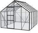 Vitavia Gew&auml;chshaus Merkur 8300 inkl. 2 Dachfenstern - 8,3 m&sup2; -schwarz-3 mm