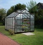 Vitavia Gew&auml;chshaus Mars 8300 inkl. 2 Dachfenstern - 8,3 m&sup2; -schwarz-6 mm