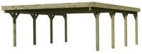 Karibu Carport Doppelcarport Classic Doppel 2 PVC Dach ohne Rundb&ouml;gen (Holzcarport)