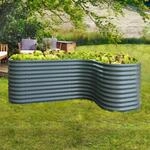 Vitavia Erweiterung "Curve" f&uuml;r Hochbeet Terra Basic H&ouml;he 86 cm Granitgrau