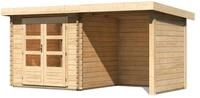 Karibu Bastrup 2 inkl. 2m Schleppdach,Seiten und R&uuml;ckwand - 28 mm-237 x 237 cm-