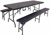 Garden Pleasure Gartenm&ouml;bel Set VENTANA, Klapptisch 180 x 74 cm + 2 Klappb&auml;nke,