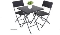 Garden Pleasure Balkonm&ouml;bel Set VENTANA, Klapptisch 62 x 62 cm + 2 Klappst&uuml;hle,
