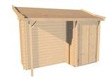 Weka Kombination Schleppdach und Anbauschrank f&uuml;r Blockbohlenh&auml;u 85 x 330 cm