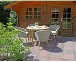 Garden Pleasure Esstisch-Set ARVADA, Tisch + 4 Sessel, Akazie / Polyrattan / 100 %