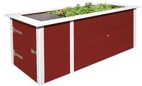 Weka Profi-Hochbeet 669 mit Stauraum und Ablage - schwedenrot