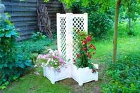 KHW Pflanzkasten klein mit Spalier 43 cm, wei&szlig; - 2er Set