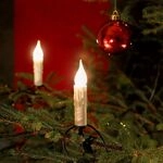 Konstsmide Weihnachtsbeleuchtung Baumkette gefrostet mit Wachsoptik 20 Birnen