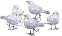 Konstsmide Weihnachtsbeleuchtung LED Acryl V&ouml;gel 5er-Set 40 kaltwei&szlig;e Dioden