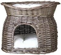 TRIXIE Korbh&ouml;hle mit Liegedach, Weide, 54 &times; 43 &times; 37 cm, grau