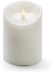 Konstsmide Weihnachtsbeleuchtung LED Echtwachskerze wei&szlig; 3D Flamme &Oslash;10cm