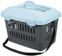 TRIXIE Midi-Capri 44x33x32cm dunkelgrau/hellblau Transportbox