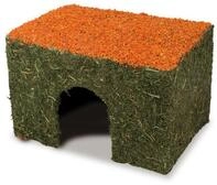 JR FARM Nager Heu-Haus mit Karotten Kleintiersnack / Zubeh&ouml;r Mittel (ca. 350g)
