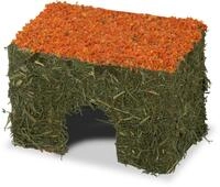 JR FARM Nager Heu-Haus mit Karotten Kleintiersnack / Zubeh&ouml;r Klein (ca. 75g)
