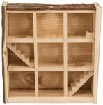 TRIXIE Turm mit 9 Kammern, Hamster, Rindenholz, 30 &times; 30 &times; 10 cm
