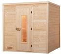 Weka Premium Massivholzsauna Bergen 1.8 - 45 mm Massivholzt&uuml;r u. Glaseinsatz