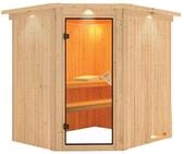 Karibu Sauna Lilja - 230 Volt-Ohne Ofen-Inkl. Dachkranz